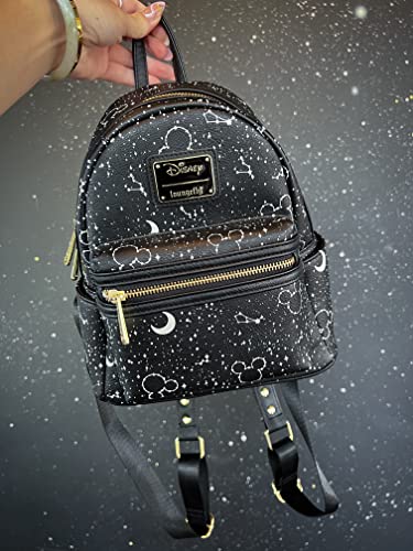 Loungefly Disney Mickey Constellation All Over Print Glow in the Dark Double Strap Shoulder Bag Purse