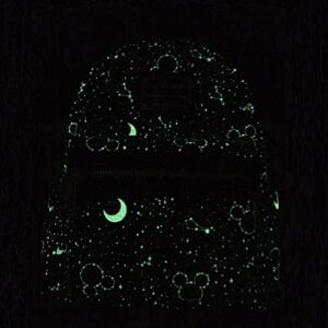 Loungefly Disney Mickey Constellation All Over Print Glow in the Dark Double Strap Shoulder Bag Purse