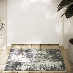odika 32×20 in grey dornier entryway rug, doormat, stain resist, patterned, indoor