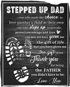 haxoilo stepped up dad gifts blanket to my bonus dad father daddy throws gifts for fathers day birthday 80×60 in