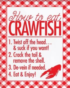 how to eat crawfish sign crawfish boil party aluminum signs funny tin sign metal art poster gift home cafe bar wall decor room door accessories 8″x12″