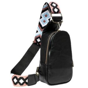 tuahous crossbody sling bags for women, 23×13.5cm/9×5.3in chest bag small guitar strap purse pu leather sling bag satchel shoulder bag for women teen girls