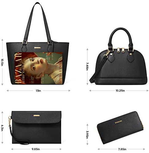 Bagsure Handbags for Women, 4PCS Purses and Wallet Set Shoulder Bags Casual Tote Satchel Crossbody Hobo Bags for Women Ladies