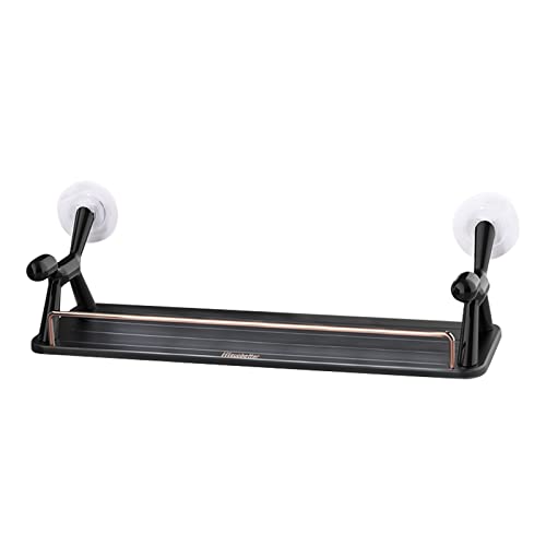 hisucbetter Floating Shelf Wall Mounted, Wall Shelves for Bedroom, Bathroom, Living Room, Kitchen, Laundry Room Storage & Decoration, L15.75XD4.72IN, Black Metal Floating Shelves.