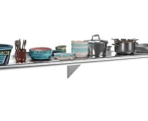 NSF Stainless Steel Wall Shelf, 315 lbs Load Heavy Duty Commercial Wall Mount Shelving, 12'' x 60'', Metal Kitchen Rack for Restaurant, Home, Kitchen, Hotel, Laundry Room, Bar