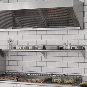 NSF Stainless Steel Wall Shelf, 315 lbs Load Heavy Duty Commercial Wall Mount Shelving, 12'' x 60'', Metal Kitchen Rack for Restaurant, Home, Kitchen, Hotel, Laundry Room, Bar