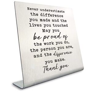 thank you gift for women, farewell appreciation gift for coworker friends teacher employees retirement gifts desk table shelf sign decor, inspirational office gift for colleague leaving job