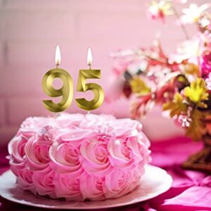Gold 95th & 59th Birthday Candles,Gold Number 95 59 Cake Topper for Birthday Decorations Party Decoration