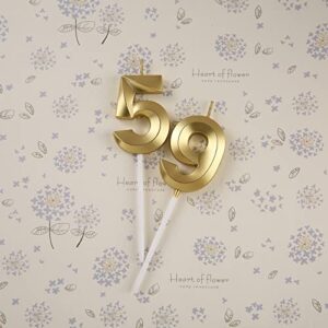 Gold 95th & 59th Birthday Candles,Gold Number 95 59 Cake Topper for Birthday Decorations Party Decoration