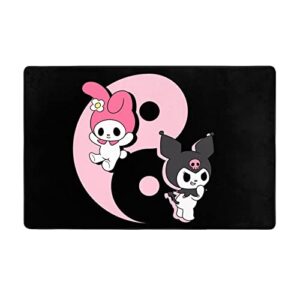 ORPJXIO Area Rugs Kuromi Anime My Melody Fluffy Carpet for Bedroom Living Room Dorm Home Decor Anti-Slip Floor Rug 60 x 39 Inch