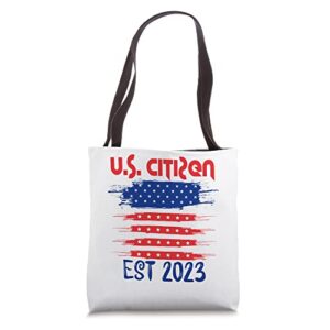 proud citizens us american new citizenship gifts usa flag tote bag