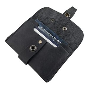 Hide & Drink, Card Holder Handmade from Full Grain Leather - Classy, Professional, Money Organizer, Compact Storage for Debit & Credit Cards - Charcoal Black