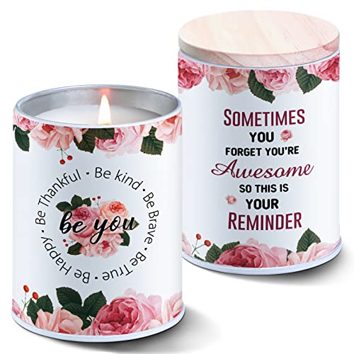 1 Pack Candle Gift for Women Friend You are Awesome Mother's Day Gifts for Her Women Lavender Scented Candles Jar Candles Inspirational Gifts Birthday Gifts for Mother Friend Coworkers