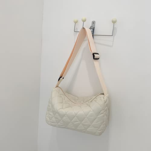 Lushandy Quilted Shoulder Bags Women Crossbody Bag Tote Handbags Fashion Nylon Solid Color Autumn Winter