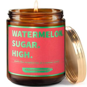 watermelon sugar high – handmade natural soy candle – harry styles candle – harry merch – harry s one direction present idea music themed gift for fans