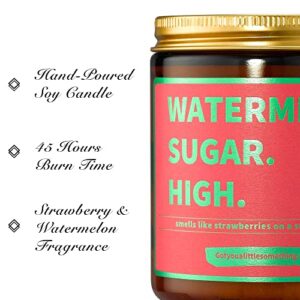 Watermelon Sugar High - Handmade Natural Soy Candle - Harry Styles Candle - Harry Merch - Harry S One Direction Present Idea Music Themed Gift for Fans