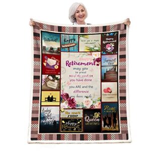 retirement gifts for women men 2022 throw blanket ,retirement appreciation gifts for boss coworkers,retire party gifts for friends,grandma,teachers,nurses soft throw blankets (retired,50″x 60″)
