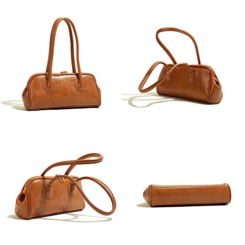 JBB Shoulder Bag Retro Classic Purse Clutch Small Crossbody Bag Satchel Bags Handbag PU Leather Saddle Bag Brown