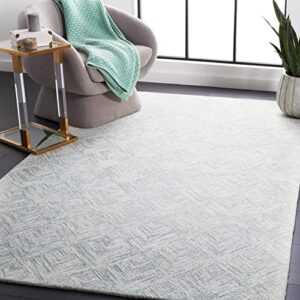 safavieh abstract collection 3′ x 5′ grey/turquoise abt428f handmade wool area rug