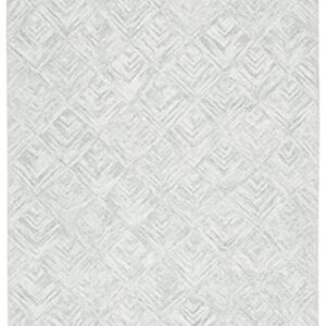 Safavieh Abstract Collection 3' x 5' Grey/Turquoise ABT428F Handmade Wool Area Rug