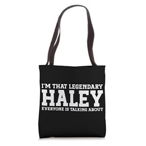 haley surname funny team family last name haley tote bag