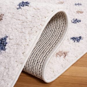 Safavieh Calico Shag Collection 9' x 12' Ivory/Taupe CLC102A Polka Dot Non-Shedding 1.6-inch Thick Area Rug