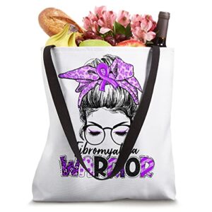 Fibromyalgia Awareness Messy Bun Women Tote Bag