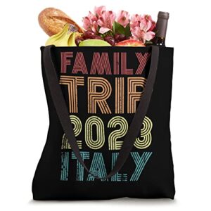 Family Trip 2023 Italy Vacation Matching Cool Retro Vintage Tote Bag