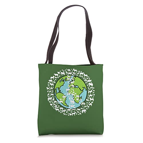 Animals Wildlife Conservation Save Our Home Peace Earth Day Tote Bag