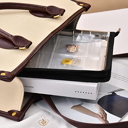 Transparent Jewelry Storage Book Album with Pockets, Portable Travel Jewelry Organizer Storage Book Zipper Bag for Rings, Necklace, Bracelets, Earrings Holder (80 Grids + 80 Anti-Oxidation PVC Bags)