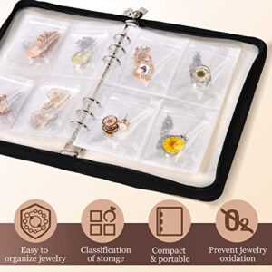 Transparent Jewelry Storage Book Album with Pockets, Portable Travel Jewelry Organizer Storage Book Zipper Bag for Rings, Necklace, Bracelets, Earrings Holder (80 Grids + 80 Anti-Oxidation PVC Bags)