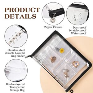 Transparent Jewelry Storage Book Album with Pockets, Portable Travel Jewelry Organizer Storage Book Zipper Bag for Rings, Necklace, Bracelets, Earrings Holder (80 Grids + 80 Anti-Oxidation PVC Bags)