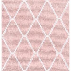 Safavieh Augustine Collection 8' x 10' Pink/Ivory AGT829U Moroccan Boho Trellis Fringe Area Rug