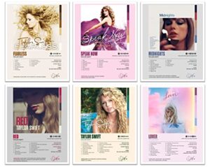 taylor swift band posters – 8×10 inches set of 6 poster & prints – taylor swift wall art – taylor swift posters for walls – taylor swift albums – music room decor – album cover art posters -taylor swift lover – taylor swift items -taylor swift merchandise