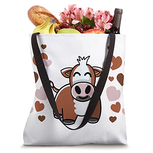Cute Hereford Cow With Hearts for Hereford Cow Lovers Tote Bag