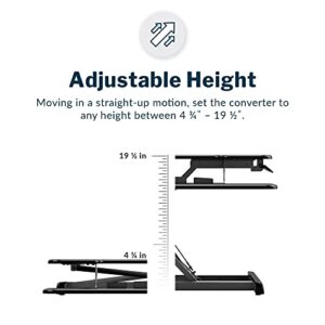 Vari - VariDesk Essential Vertical Lift 30 - Compact Two-Tier Standing Desk Converter for Monitor & Accessories - Height Adjustable Sit Stand Desk - Home Office Monitor Riser - 30" Wide, Black