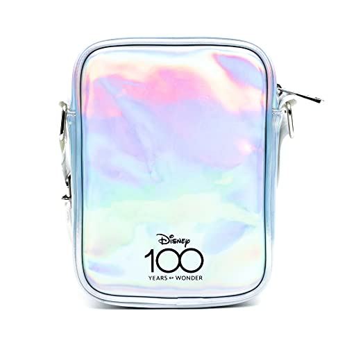 Disney Bag and Wallet Combo, Disney 100 Lilo and Stitch Stitch Pose Iridescent Holographic, Oil Slick Vegan Leather