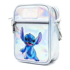 Disney Bag and Wallet Combo, Disney 100 Lilo and Stitch Stitch Pose Iridescent Holographic, Oil Slick Vegan Leather