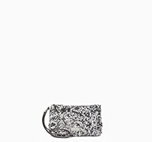 Kate Spade New York Kiki Sequin Convertible Wristlet (Silver)