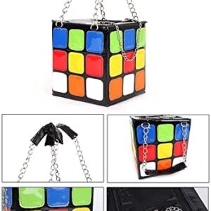 Women's Cute cube Shape Handbag Magic Shoulder Bag Clutch Bag, Colorful Purse (15cmX15cmX15cm)