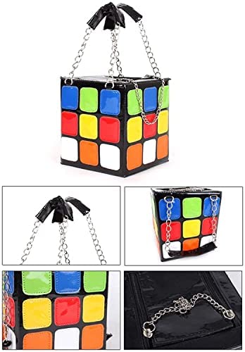 Women's Cute cube Shape Handbag Magic Shoulder Bag Clutch Bag, Colorful Purse (15cmX15cmX15cm)