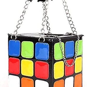 Women's Cute cube Shape Handbag Magic Shoulder Bag Clutch Bag, Colorful Purse (15cmX15cmX15cm)