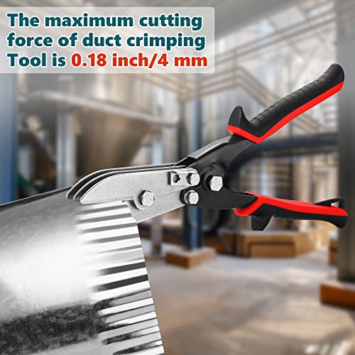 Gulfmew 5 Blade Sheet Metal Crimper, Hand Crimper HVAC Pipe Crimper for 24 Gauge Steel and 28 Gauge Stainless Steel, Downspout Crimper for Pipe, Ductwork, Stove Pipe, Venting Work