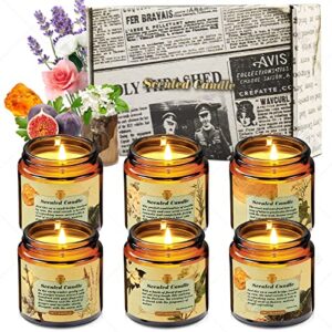 Scented Candles Gift Set for Women, Aromatherapy Candles Sets Smoke-Free Strong Fragrance Long Lasting, 6 Fragrance 180hrs Burning Time, Great Gift for Valentine's Day, Mother's Day and Christmas