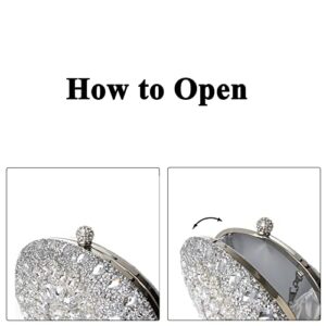 COAIMANEY Womens Sparkly Rhinestone Glitter Clutch Purse Evening Handbag Shoulder Bag for Wedding Party Prom