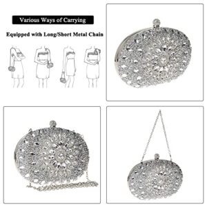 COAIMANEY Womens Sparkly Rhinestone Glitter Clutch Purse Evening Handbag Shoulder Bag for Wedding Party Prom