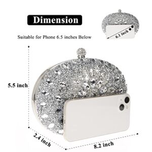 COAIMANEY Womens Sparkly Rhinestone Glitter Clutch Purse Evening Handbag Shoulder Bag for Wedding Party Prom