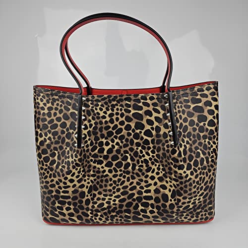 Christian Louboutin Cabarock Small Leopard Print Leather Tote Bag