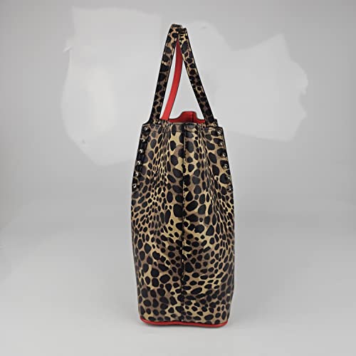 Christian Louboutin Cabarock Small Leopard Print Leather Tote Bag