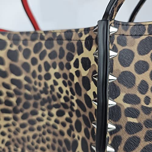 Christian Louboutin Cabarock Small Leopard Print Leather Tote Bag